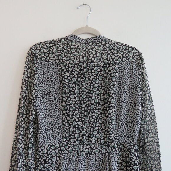 BURBERRY BRIT 100% Silk Ditsy Floral Crepe Pintuck Dress Academia Preppy Luxury - Picture 14 of 16